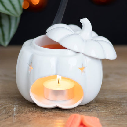 Quemador de Wax Melts, Calabaza blanca, otoñal. Colección de Halloween