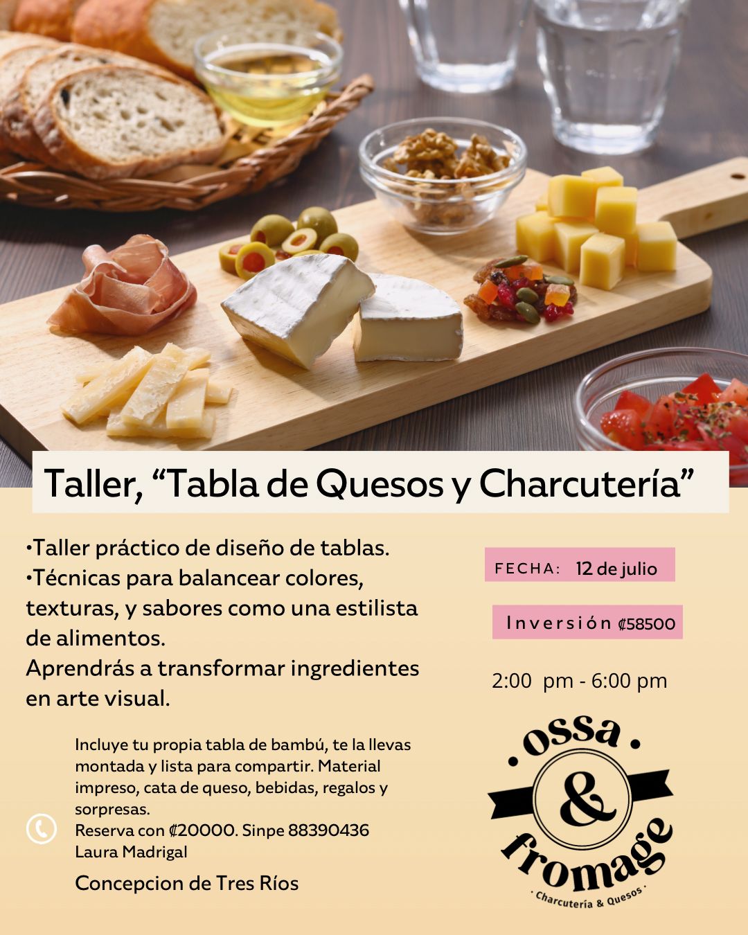 Taller de Tablas de Queso y Charcutería en Costa Rica